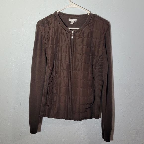 Croft & Barrow Size Large Zip-Up Jacket - Brown - Picture 1 of 8